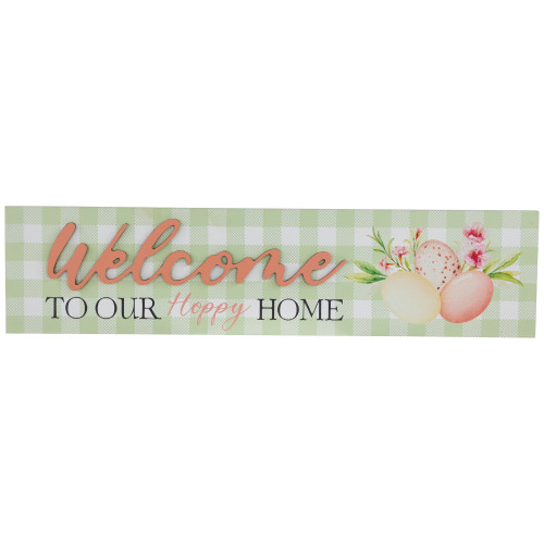Welcome to Our Hoppy Home Easter Wall Sign - 19.75" - IMAGE 1
