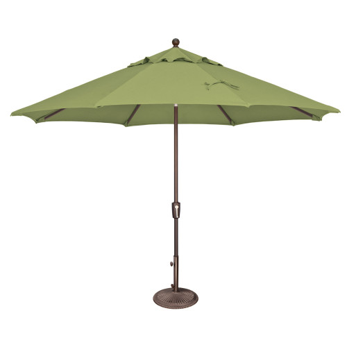 11ft Outdoor Patio Octagon Umbrella with Push Button Tilt, Green - IMAGE 1