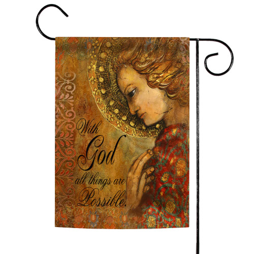 Religious "With God All Things are Possible" Outdoor Garden Flag 18" x 12.5" - IMAGE 1