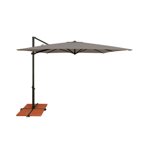 8.5ft Outdoor Square Patio Umbrella with Cross Bar Stand, Cast Silver - IMAGE 1