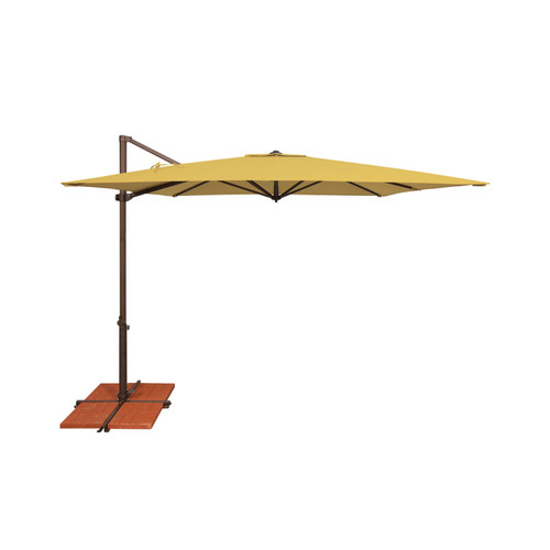 8.5ft Outdoor Square Patio Umbrella with Cross Bar Stand, Lemon Yellow - IMAGE 1