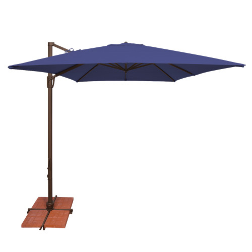 10ft Outdoor Patio Market Umbrella Bali with Cross Bar Stand, Blue Sky - IMAGE 1