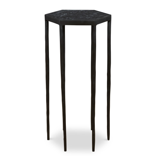 Hexagonal Marble Top Accent Table - 24" - IMAGE 1