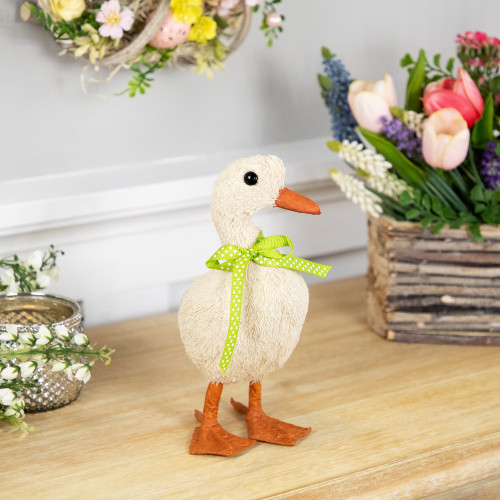 Duck with Polka-Dot Bow Easter Decoration - 8" - IMAGE 1