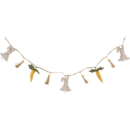 Plush Rabbit and Carrot Twine Easter Garland -3.5' - IMAGE 1