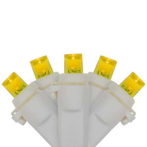 LED Wide Angle Christmas Lights - Yellow - 33' White Wire - 100 ct - IMAGE 1