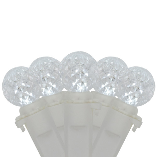 LED G12 Berry Christmas Lights - Pure White - 16' White Wire - 50ct - IMAGE 1