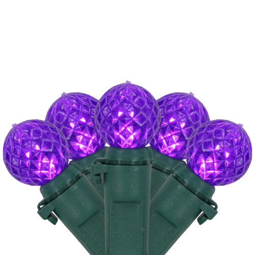 LED G12 Berry Christmas Lights - Purple - 16' Green Wire - 50 ct - IMAGE 1