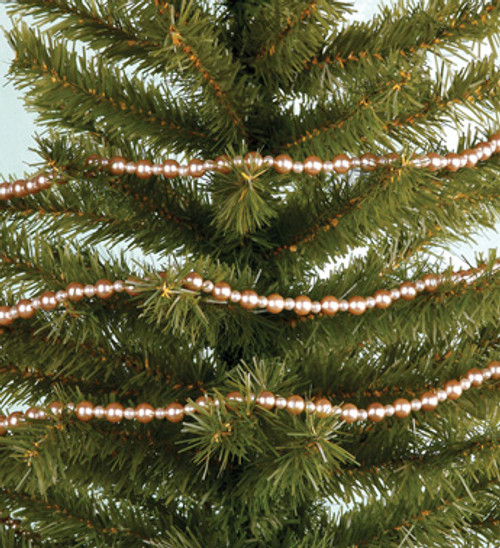 Faux Pearl Beaded Christmas Garland - 6' - Champagne - Unlit - IMAGE 1