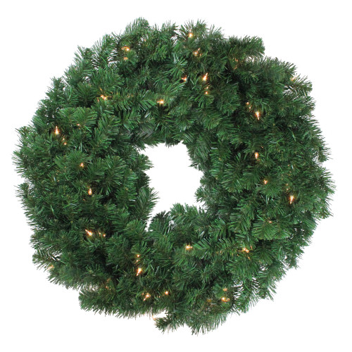 30" Pre-Lit Deluxe Windsor Pine Artificial Christmas Wreath - Clear Lights - IMAGE 1