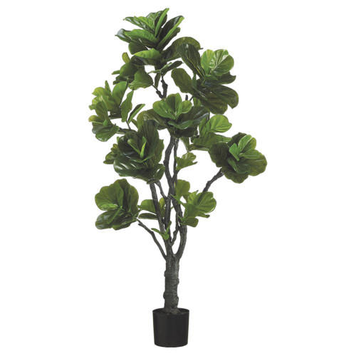 6' Artificial Fiddle Leaf Plant with Black Pot - IMAGE 1