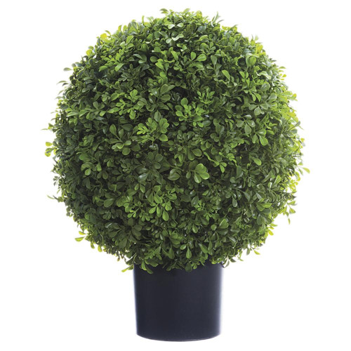 22" Artificial Potted Boxwood Topiary Ball - IMAGE 1