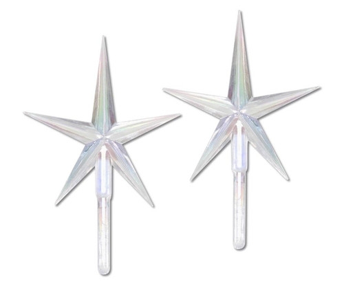 Set of 2 Clear Ceramic Tree Replacement Star Pins - IMAGE 1