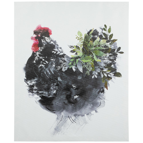 Rooster with Foliage Canvas Wall Art - 19.5" x 15.75" - IMAGE 1