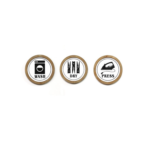 Wash, Dry, and Press Wall Decor - 10" - Set of 3 - IMAGE 1