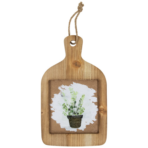 Natural Cutting Board Wooden Floral Wall Decoration - 10.5" - IMAGE 1