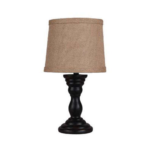 12" Randolph Black Decorative Accent Lamp with Drum Shade - IMAGE 1