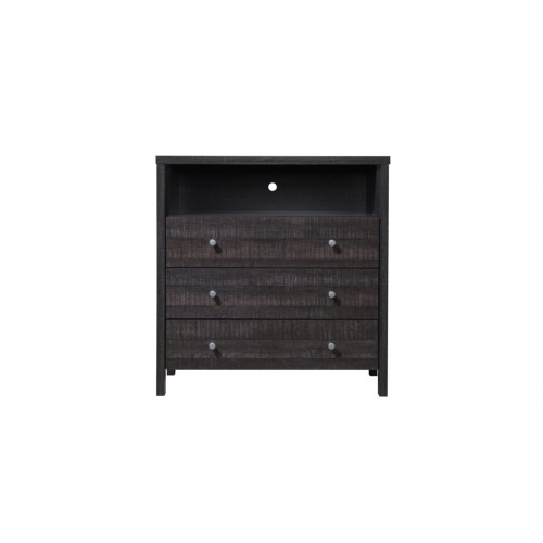 3-Drawer Dresser with Open Shelf - 37" - Walnut Brown - IMAGE 1