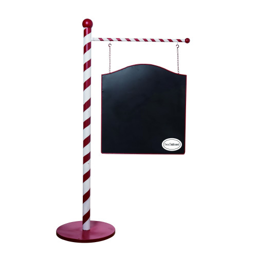 56" Red and White Christmas Chalkboard Sign Stand Decor - IMAGE 1