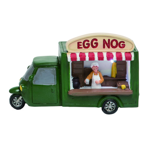 7" Green and Red Lighted Winter Food Truck Christmas Tabletop Decor - IMAGE 1