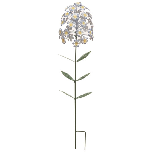 25.5" White and Blue Easter Flower Puff Yard Stake - IMAGE 1
