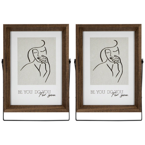 Wooden Picture Frames with Display Stand - for 5" x 7" Photo - Set of 2 - IMAGE 1