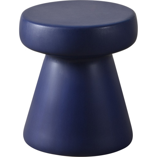 Ceramic Mushroom Outdoor Side Table - 16" - Navy Blue - IMAGE 1