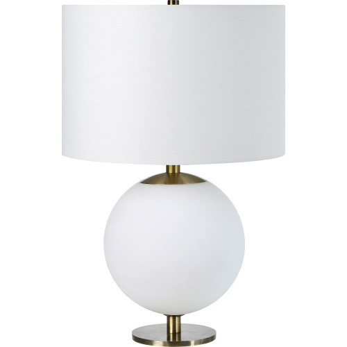 Round Base Table Lamp with Drum Shade - 23" - White - IMAGE 1