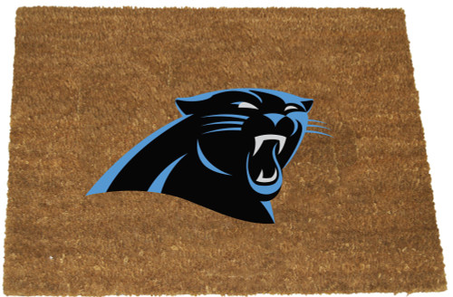 NFL Carolina Panthers Logo Rectangular Coir Door Mat 29.5" x 19.5" - IMAGE 1