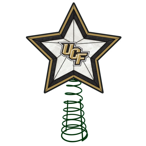 10" Lighted Black and Brown Star NCAA UCF Knights Christmas Tree Topper - IMAGE 1