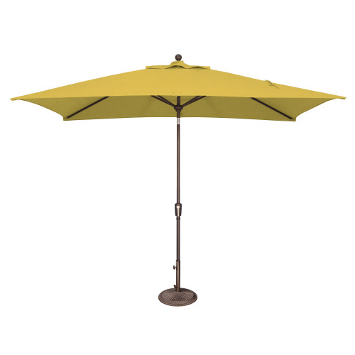 10ft Outdoor Patio Rectangle Market Umbrella with Bronze Push Button Tilt, Lemon Yellow - IMAGE 1
