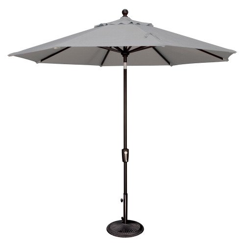 9ft Outdoor Patio Octagon Umbrella with Black Push Button Tilt, Gray - IMAGE 1