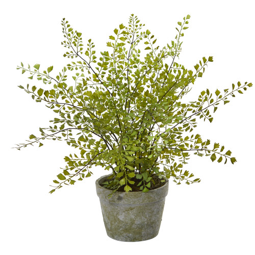 16" Artificial Maiden Hair Plant in Decorative Planter - IMAGE 1
