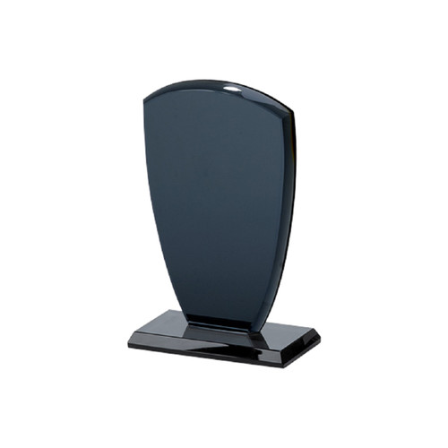 8.5" Clear Blue Elegant Large Shield Smoked Trophy - IMAGE 1