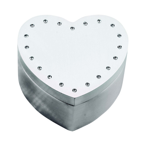 2.5" Silver Plated Heart Shaped Box - IMAGE 1