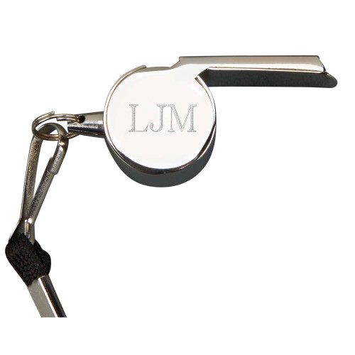 2.25" H X 1" W Stainless Steel Coach Whistle With Adjustable Lanyard - IMAGE 1