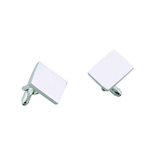 .75" x .5" Palladium Rectangular Cufflinks - IMAGE 1