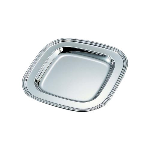 11.5" Silver Square Reflective Serving Tray - IMAGE 1