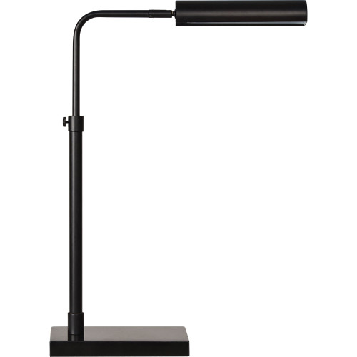 Swivel Table Lamp with Cylindrical Channel Shade - 20" - Matte Black - IMAGE 1