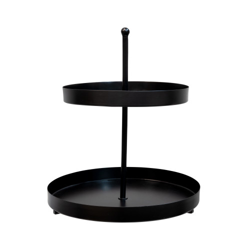 2 Tiered Metal Tabletop Tray - 12.5" - Black - IMAGE 1