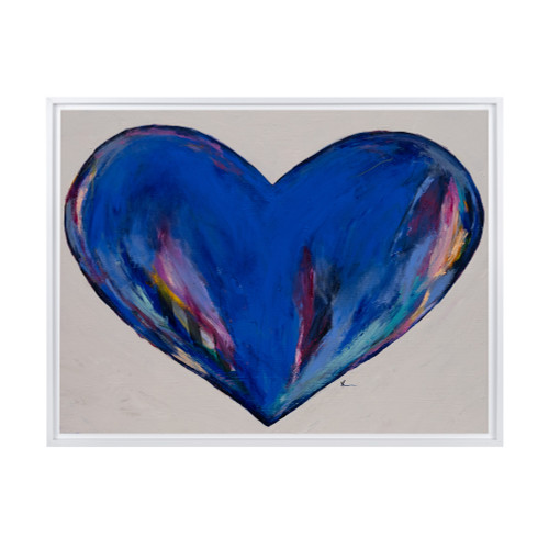 Framed Open Your Heart Canvas Wall Art - 24" x 32" - White - IMAGE 1