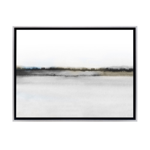 Neutral Abstract Landscape Framed Canvas Wall Art - 16" x 24" - Champagne - IMAGE 1