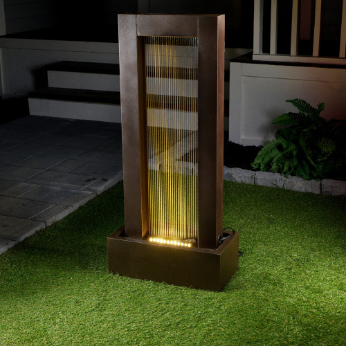 Lighted Cascading Rainfall Waterfall Fountain - 42.5" - IMAGE 1