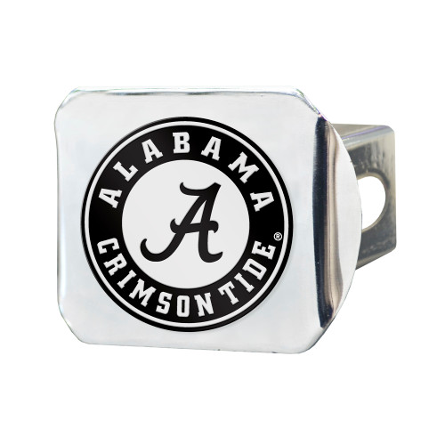 4” NCAA Alabama Crimson Tide Chrome Automobile Hitch Cover - IMAGE 1