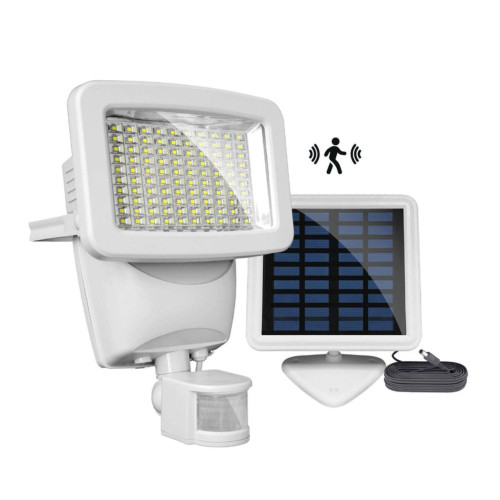 Solar Powered Motion Sensor Outdoor Security Light - 10.5" - White - IMAGE 1