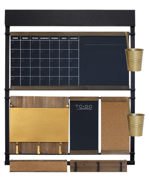 Metal Wall Organizer - 36.5" - Brown and Black - IMAGE 1