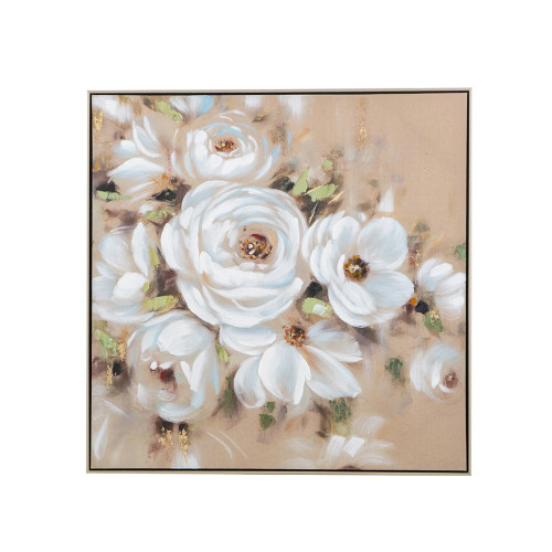 Floral Framed Canvas Wall Art - 36.25" x 36.25" - IMAGE 1