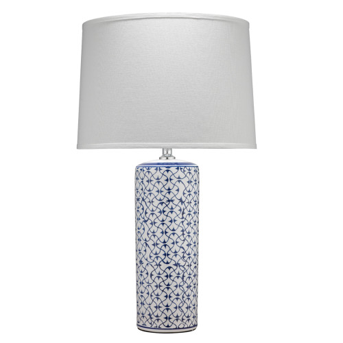 28.5" Blue and White Table Lamp with Cone Shape - IMAGE 1