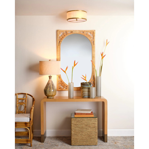 Alabaster Flush Mount Ceiling Light Fixture - 15" - IMAGE 1