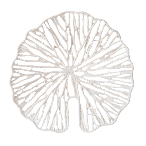 Large Leaf Wall Decoration - 20.5" - White - IMAGE 1